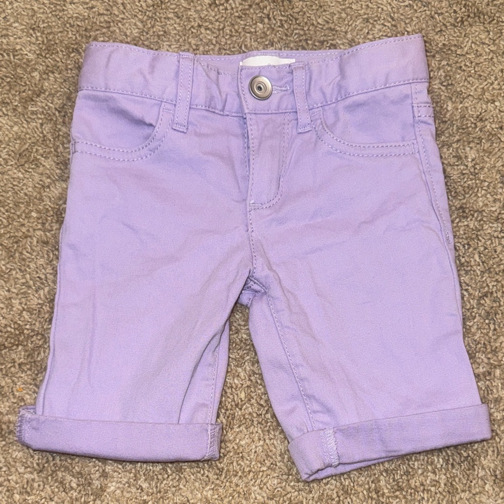 Place Lilac Girls' Cuffed Stretch Shorts